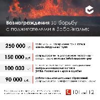 Власти Забайкалья повысили денежные вознаграждения за выявление и задержание поджигателей полей и лесов